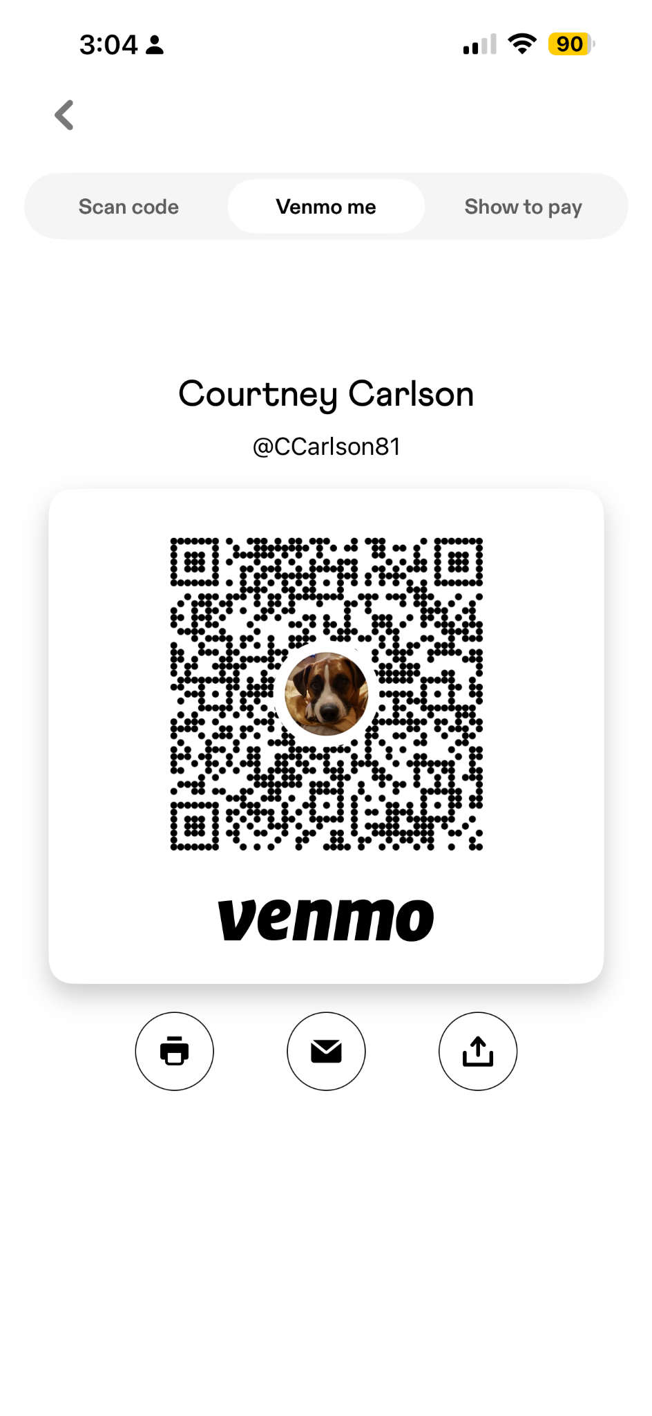 Courtney Carlson Venmo QR code
